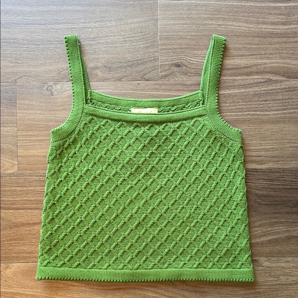 Green Knit Tank Top